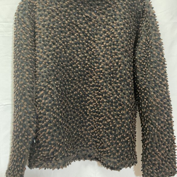 Private Circle Crewneck Pebbles Chocolate Saphire with Blue Sparkle Top. Size L - Picture 10 of 10